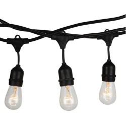 Girlanda ogrodowa V-TAC VT-713 sznur 15 m, 15 oprawek E27 guma + gniazdo IP54 Czarny