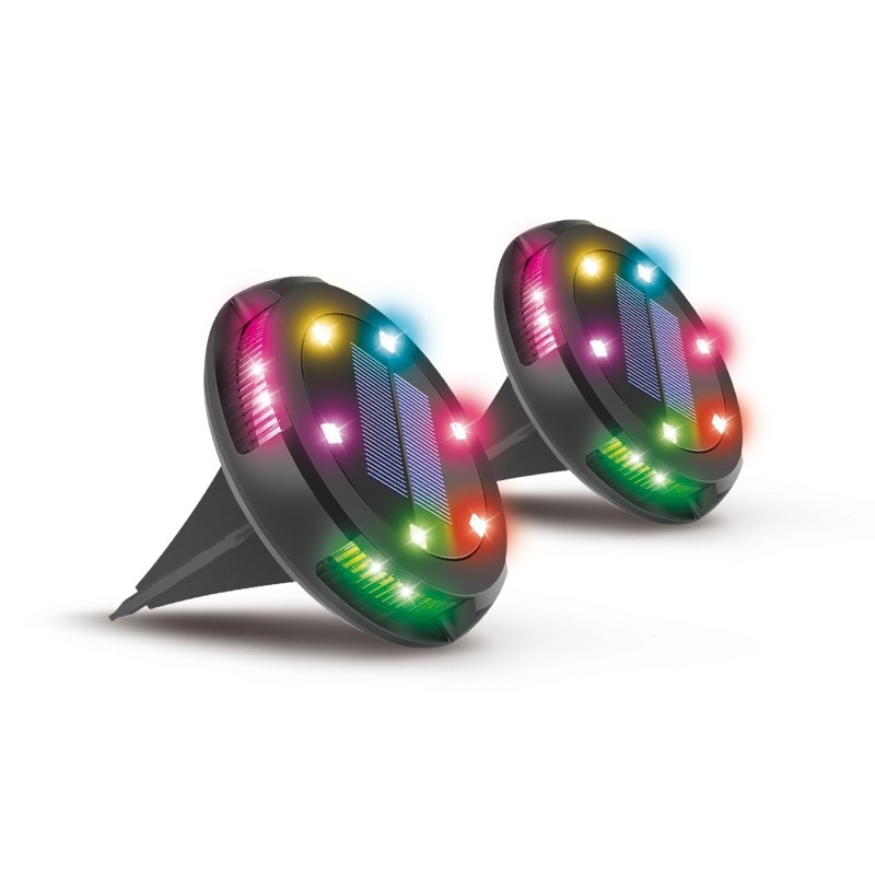 Zestaw 2 szt lamp solarnych LED RGB Activejet LARIX Zestaw 2 szt lamp solarnych LED RGB Activejet LARIX