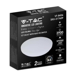 Plafon V-TAC SKU217609 VT-8436-M-N 3000K-6400K 36W