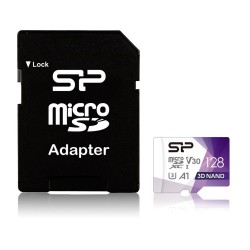 Karta pamięci Silicon Power microSDXC Superior Pro 128GB V30 UHS-1 U3 A1 + ADAPTER microSD-SD