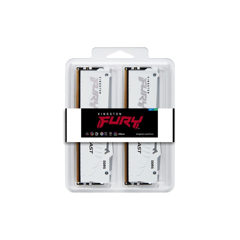 KINGSTON DDR5 32GB 6000MT/s CL36 DIMM (Kit of 2) FURY Beast White RGB EXPO KINGSTON DDR5 32GB 6000MT/s CL36 DIMM (Kit of 2) FURY Beast White RGB EXPO