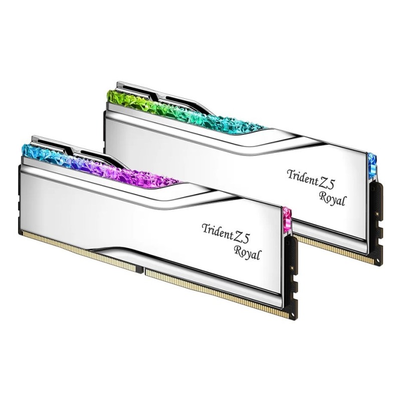 G.SKILL TRIDENT Z5 ROYAL RGB DDR5 2X48GB 6400MHZ CL32 XMP3 SILVER F5-6400J3239F48GX2-TR5S G.SKILL TRIDENT Z5 ROYAL RGB DDR5 2X48GB 6400MHZ CL32 XMP3 SILVER F5-6400J3239F48GX2-TR5S