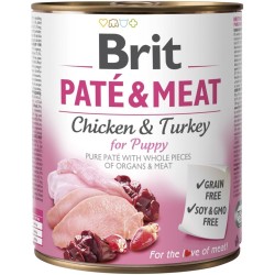 BRIT Paté & Meat z Kurczakiem - mokra karma dla szczeniąt - 800 g