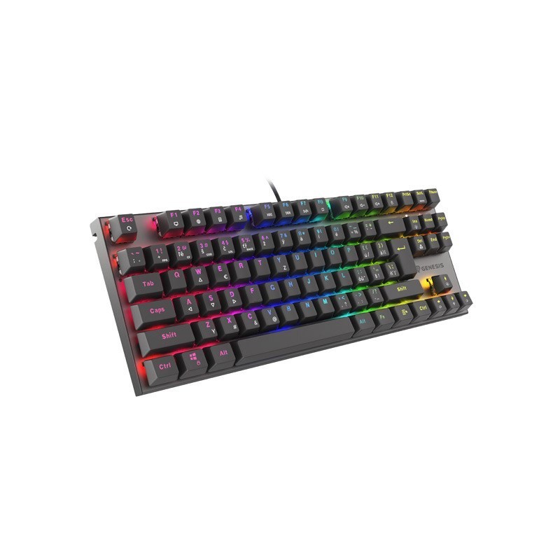 KLAWIATURA DLA GRACZY GENESIS THOR 303 TKL CZ/SK PODŚWIETLENIE RGB MECHANICZNA RED CZARNA HOT SWAP KLAWIATURA DLA GRACZY GENESIS THOR 303 TKL CZ/SK PODŚWIETLENIE RGB MECHANICZNA RED CZARNA HOT SWAP