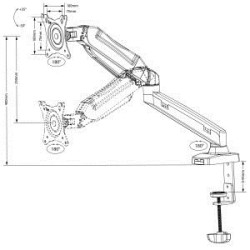 Uchwyt biurkowy do monitora Maclean MC-860 (biurkowy 13" - 27" max. 8kg)