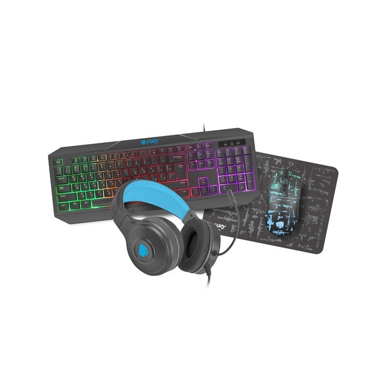 ZESTAW DLA GRACZY 4W1 FURY THUNDERSTREAK 3.0 KLAWIATURA+MYSZ+SŁUCHAWKI+PODKŁADKA RU LAYOUT