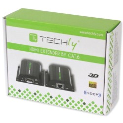 Techly IDATA EXT-E70I przedłużacz AV Nadajnik i odbiornik AV Czarny