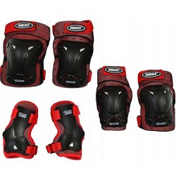 Ochraniacze na łyżworolki Roces Ventilated JR czerwono czarne 3-Pack
