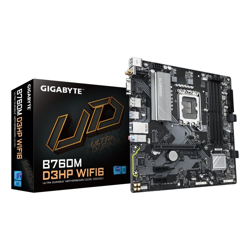 Płyta główna GIGABYTE MB B760 S1700 MATX/B760M D3HP WIFI6 1.0 Płyta główna GIGABYTE MB B760 S1700 MATX/B760M D3HP WIFI6 1.0