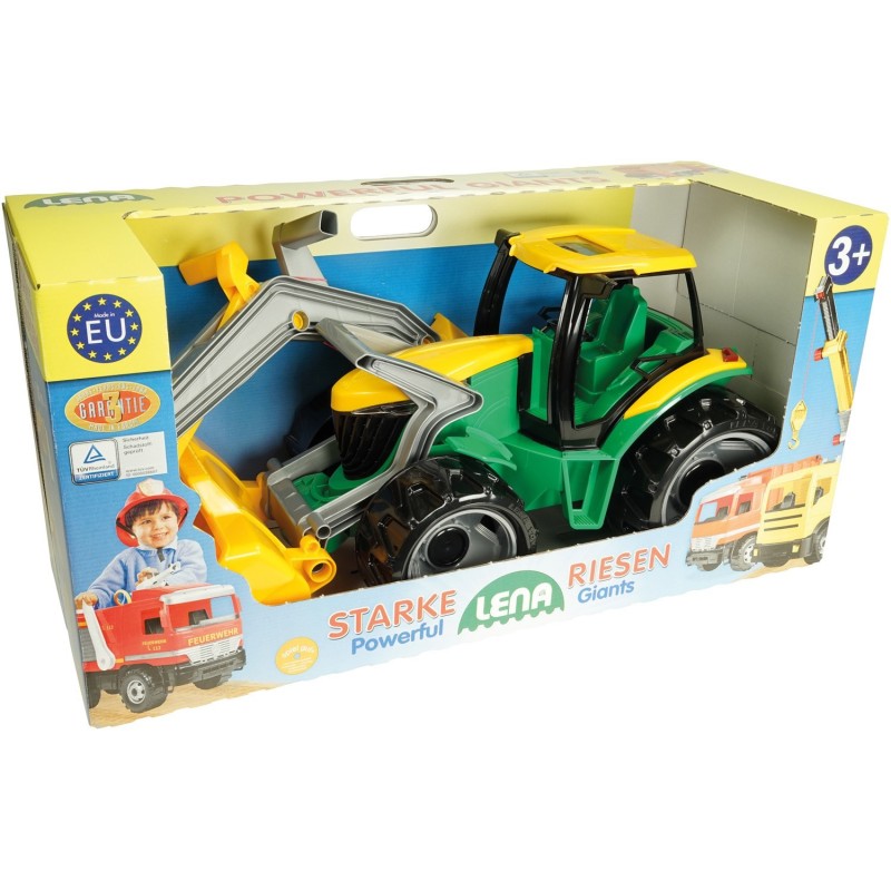 Traktor spych + koparka LENA 02080 zielony Traktor spych + koparka LENA 02080 zielony