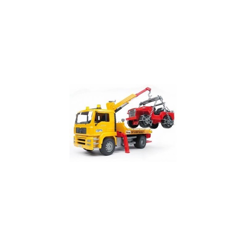 BRUDER MAN TGA Breakdown truck with cross country vehicle BRUDER MAN TGA Breakdown truck with cross country vehicle