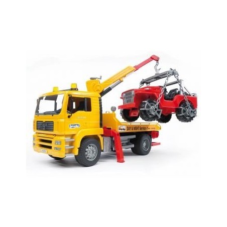 BRUDER MAN TGA Breakdown truck with cross country vehicle
