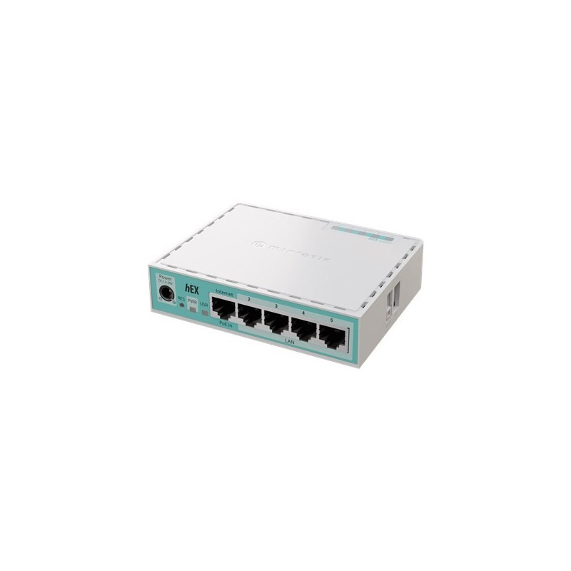 Mikrotik hEX ruter Gigabit Ethernet Biały Mikrotik hEX ruter Gigabit Ethernet Biały