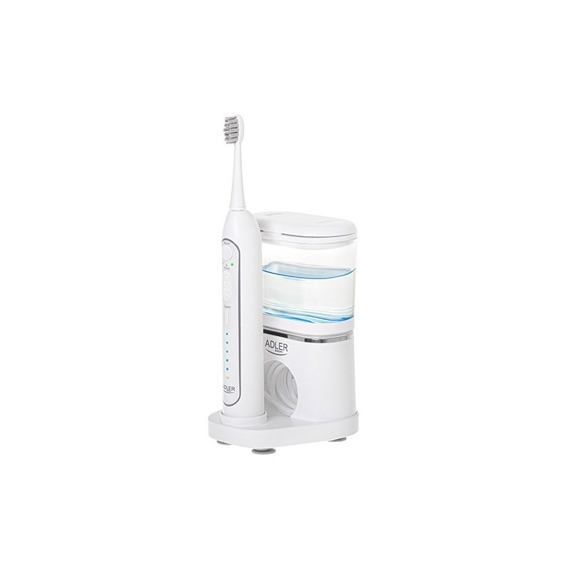 Adler | 2-in-1 Water Flossing Sonic Brush | AD 2180w | Rechargeable | For adults | Number of brush heads included 2 | Number of Adler | 2-in-1 Water Flossing Sonic Brush | AD 2180w | Rechargeable | For adults | Number of brush heads included 2 | Number of