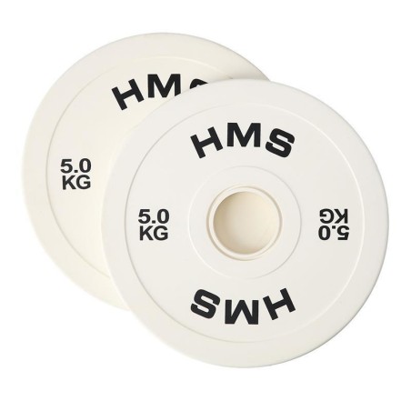 Talerz olimpijski Bumper 2x5kg Biały HMS CBRS50