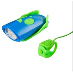 Lampka rowerowa z klaksonem HORNIT Mini GREEN - BLUE 5353GRBU