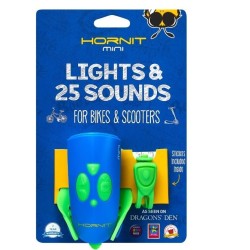 Lampka rowerowa z klaksonem HORNIT Mini GREEN - BLUE 5353GRBU