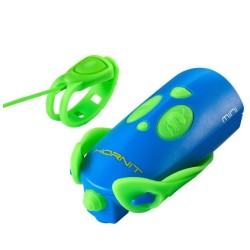 Lampka rowerowa z klaksonem HORNIT Mini GREEN - BLUE 5353GRBU
