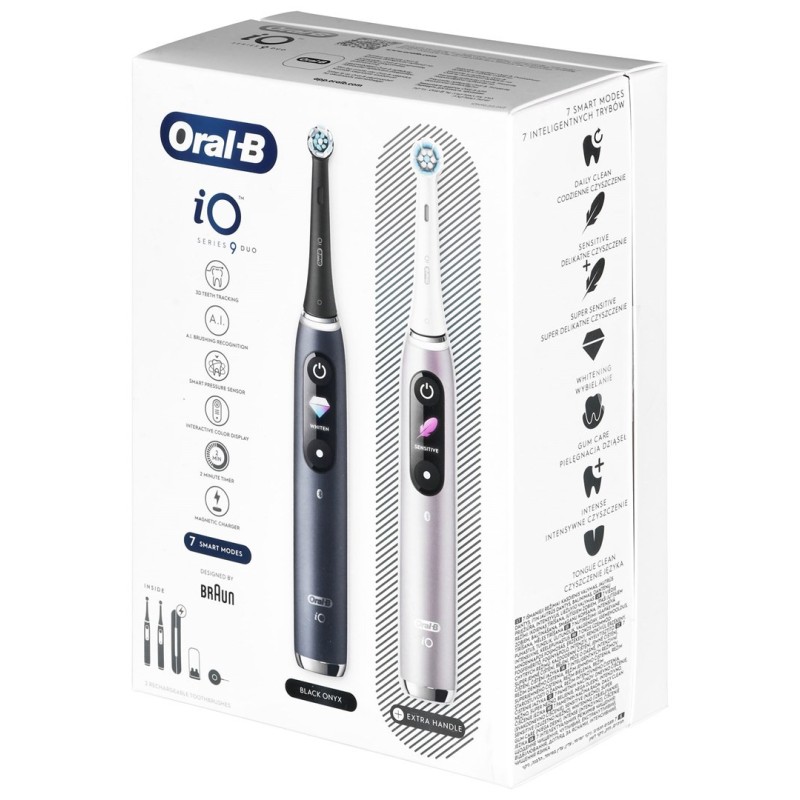 Braun Oral-B szczoteczka elektryczna iO 9N zestaw DUO BLACK ONYX & ROSE QUARTZ Braun Oral-B szczoteczka elektryczna iO 9N zestaw DUO BLACK ONYX & ROSE QUARTZ