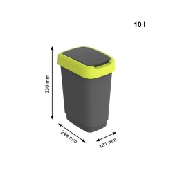 Rotho kosz na śmieci obrotowy TWIST limonkowy 10L