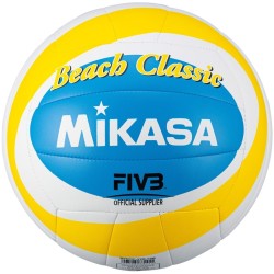 Piłka siatkowa plażowa Mikasa Beach Classic biało-żółto-niebieska