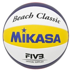 Piłka siatkowa plażowa Mikasa BV551C-WYBR Beach Classic biało-żółto-niebieska rozmiar 5