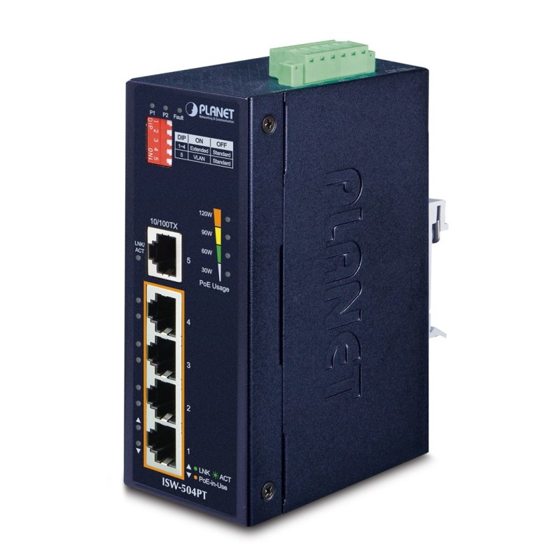 PLANET ISW-504PT łącza sieciowe Nie zarządzany L2 Fast Ethernet (10/100) Obsługa PoE Czarny PLANET ISW-504PT łącza sieciowe Nie zarządzany L2 Fast Ethernet (10/100) Obsługa PoE Czarny