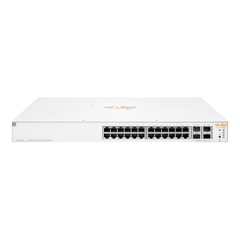 HPE Aruba Networking Aruba Instant On 1930 24G Class4 PoE 4SFP/SFP+ 370W Zarządzany L2+ Gigabit Ethernet (10/100/1000) Obsługa HPE Aruba Networking Aruba Instant On 1930 24G Class4 PoE 4SFP/SFP+ 370W Zarządzany L2+ Gigabit Ethernet (10/100/1000) Obsługa