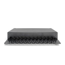 Digitus Panel krosowy (patch panel) desktop (biurkowy) 12x RJ45, LSA poziom, kat.6A, ekranowany, czarny, prowadnica kabli