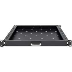 QOLTEC PÓŁKA Z UCHWYTEM DO SZAFY RACK | 600600 | WYSUWANA | CZARNA