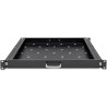 QOLTEC PÓŁKA Z UCHWYTEM DO SZAFY RACK | 600600 | WYSUWANA | CZARNA