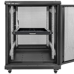 QOLTEC PÓŁKA Z UCHWYTEM DO SZAFY RACK | 600600 | WYSUWANA | CZARNA
