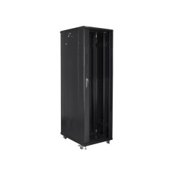 LANBERG SZAFA STOJĄCA RACK 19" 42U 600X1000 DRZWI SZKLANE CZARNA FF01-6042-12B (FLAT PACK)