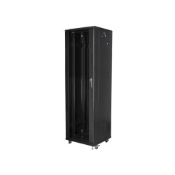 Szafa jednosekcyjna, zamykana na zamek Lanberg FF01-6642-12B (42U 19'' 2050mm / 600mm / 600 mm stojąca Pełne, Szklane 800 kg