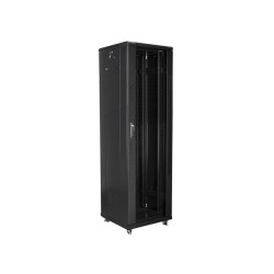 Szafa jednosekcyjna, zamykana na zamek Lanberg FF01-6642-12B (42U 19'' 2050mm / 600mm / 600 mm stojąca Pełne, Szklane 800 kg