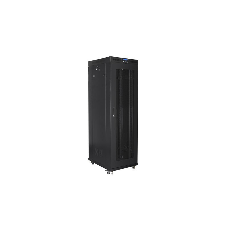 SZAFA INSTALACYJNA RACK STOJĄCA 19" 42U 800X800 CZARNA DRZWI PERFOROWANE LCD LANBERG (FLAT PACK)