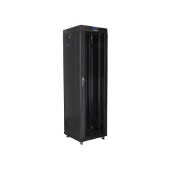 LANBERG SZAFA STOJĄCA RACK 19" 42U 600X600 DRZWI SZKLANE LCD CZARNA FF01-6642-12BL (FLAT PACK)