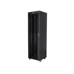 LANBERG SZAFA STOJĄCA RACK 19" 42U 600X600 DRZWI SZKLANE LCD CZARNA FF01-6642-12BL (FLAT PACK)