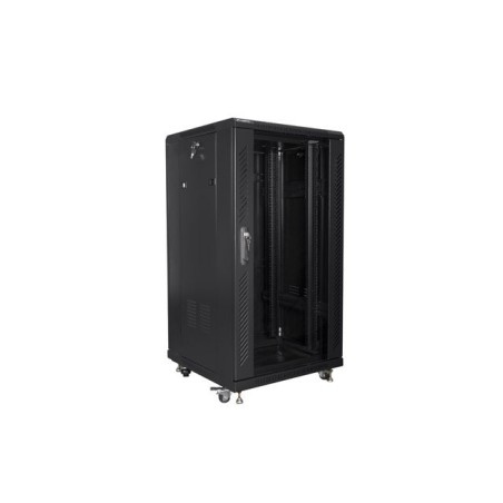 Szafa rack Lanberg FF01-6622-12B (22U 19'' 1160 mm / 600mm / 600 mm stojąca Szklane 800 kg kolor czarny)