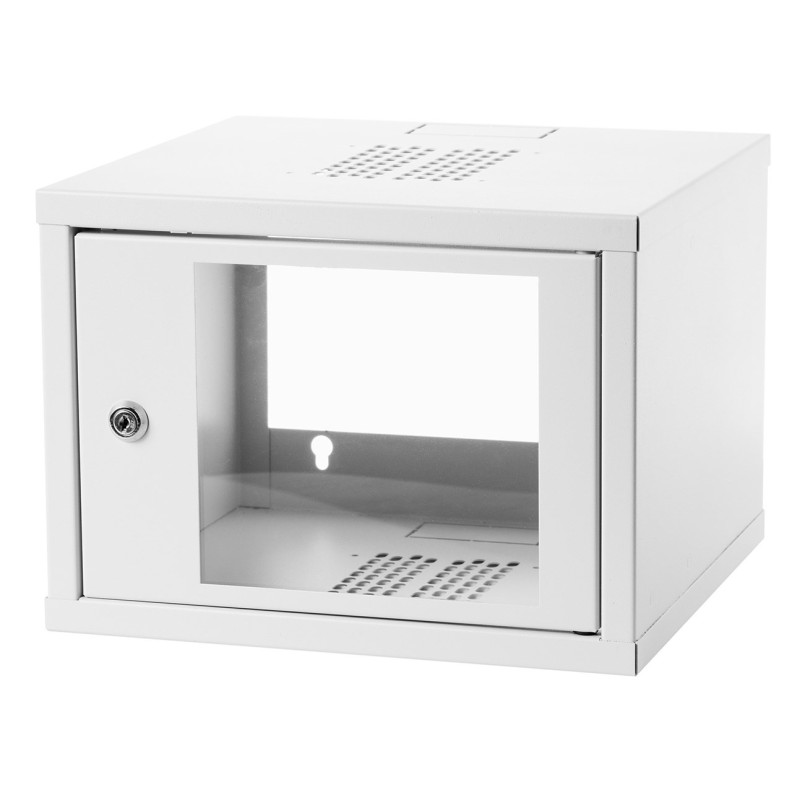 Szafka wisząca 19'' 4U 568x400 drzwi szklane RAL7035 Szafka wisząca 19'' 4U 568x400 drzwi szklane RAL7035