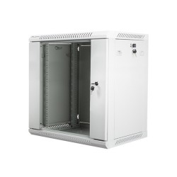 Szafa rack Lanberg WF01-6412-10S (12U 635mm / 600mm / 450 mm wisząca Szklane 19'' kolor szary)
