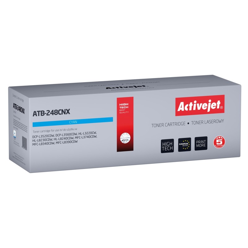 Activejet ATB-248CNX Toner (zamiennik Brother TN248XLC Supreme 2300 stron niebieski) Activejet ATB-248CNX Toner (zamiennik Brother TN248XLC Supreme 2300 stron niebieski)