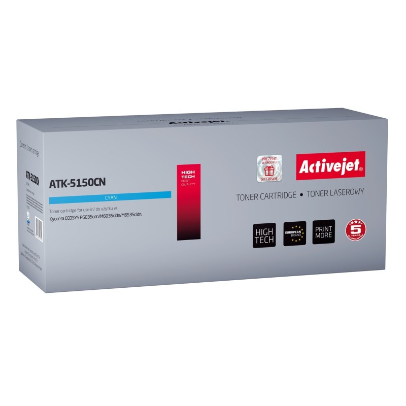 Activejet ATK-5150CN Toner (zamiennik Kyocera TK-5150C Supreme 10000 stron niebieski) Activejet ATK-5150CN Toner (zamiennik Kyocera TK-5150C Supreme 10000 stron niebieski)