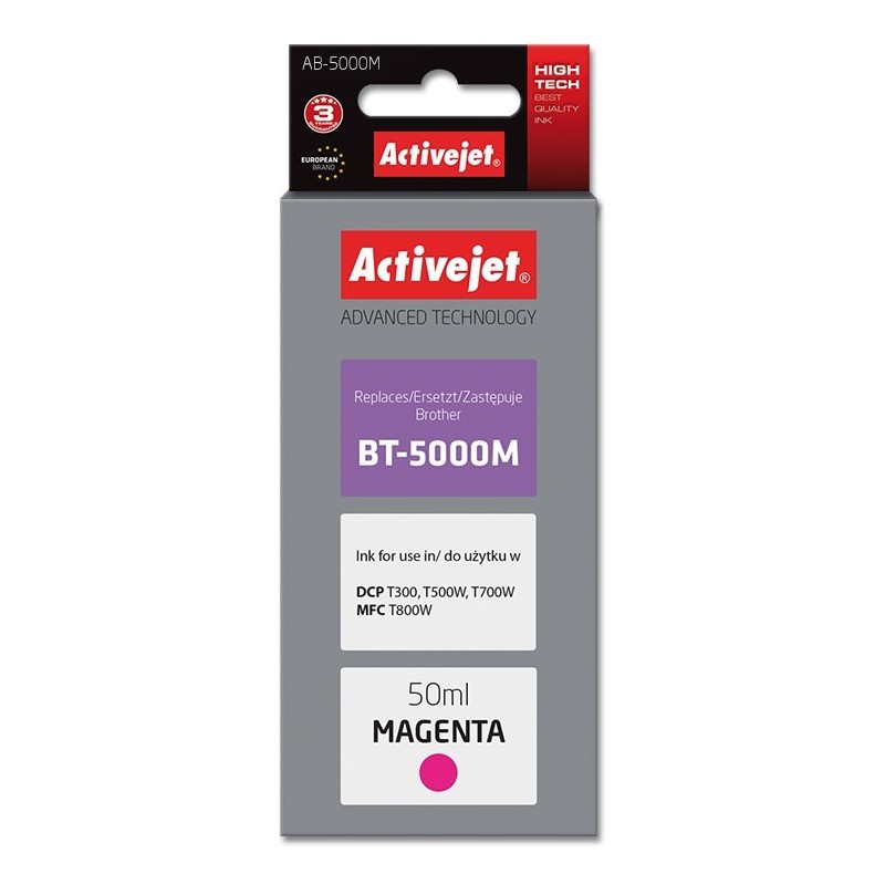 Activejet AB-5000M Tusz Buteleczka z atramentem (zamiennik Brother BT-5000M Supreme 50 ml 5000 str., czerwony) Activejet AB-5000M Tusz Buteleczka z atramentem (zamiennik Brother BT-5000M Supreme 50 ml 5000 str., czerwony)