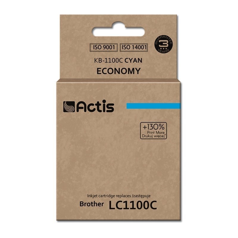 Actis KB-1100C Tusz (zamiennik Brother LC1100C/980C Standard 19 ml niebieski) Actis KB-1100C Tusz (zamiennik Brother LC1100C/980C Standard 19 ml niebieski)