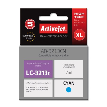 Activejet AB-3213CN Tusz (zamiennik Brother LC3213C Supreme 7 ml niebieski)
