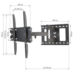 Techly ICA-PLB 148M uchwyt do telewizorów 139,7 cm (55") Czarny