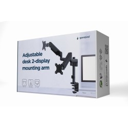 GEMBIRD BIURKOWE REGULOWANE RAMIĘ/UCHWYT NA 2 MONITORY 17-32, 100X100MM, DO 9 KG