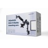 GEMBIRD BIURKOWE REGULOWANE RAMIĘ/UCHWYT NA 2 MONITORY 17-32, 100X100MM, DO 9 KG