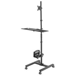 Wózek stand profesjonalny Maclean, mobilne stanowisko komputerowe na kółkach, max 17"-32", max 20kg, MC-793